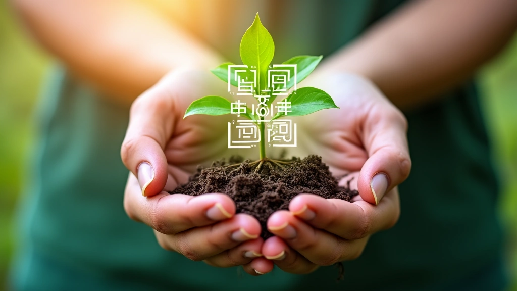 Mani che tengono una pianta verde con radici visibili e un codice QR che simboleggia la tracciabilità.