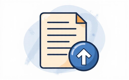 Illustrazione di un documento con una freccia circolare che indica un aggiornamento