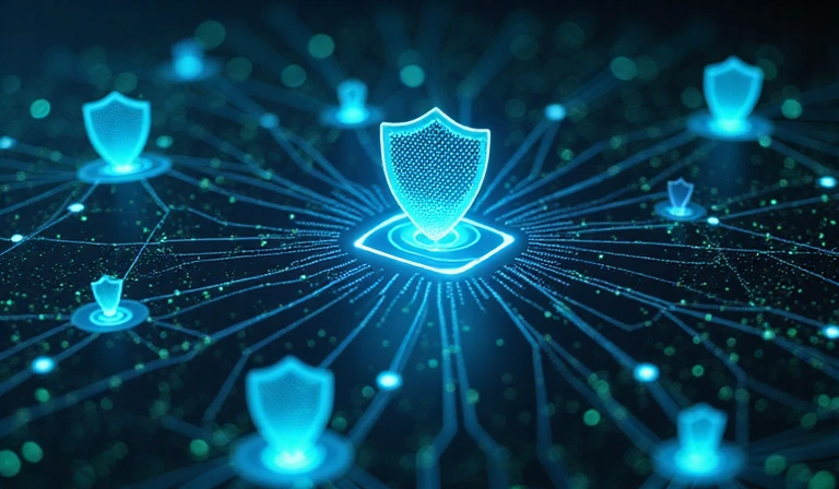 Cyber security concept with data protection