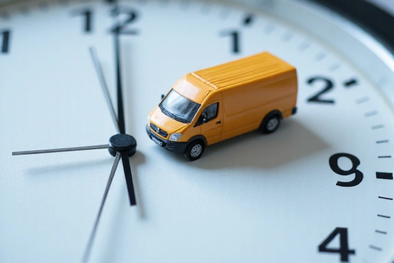 Orologio e calendario che indicano tempi di consegna rapidi e affidabili